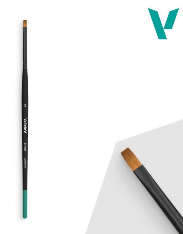 VALLEJO : BRUSH : REF : VALB04002 : EFFECTS : Flat Rectangular Synthetic Brush No. 2