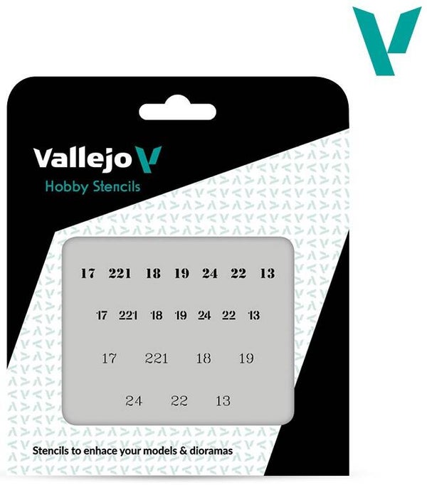 VALLEJO : REF : ST-AFV003 : 1:35 : FOR DIORAMA : STENCIL / POCHOIR : Soviet Numbers WWII