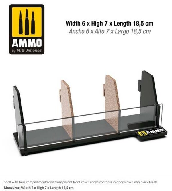 AMMO BY MIG J. : REF : A.MIG-8882 : MODULAR SYSTEM WORKSHOP SERIE : Shelving Large + Divider / Large Étagère + Séparateur