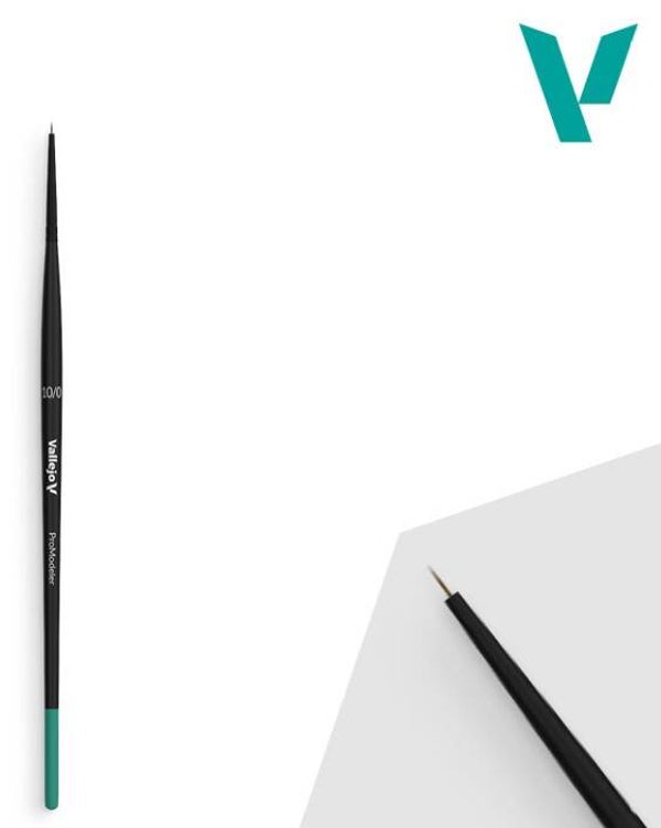 VALLEJO : BRUSH : REF : VALB01100 : PRO MODELER : Natural Hair Round Brush No. 10/0