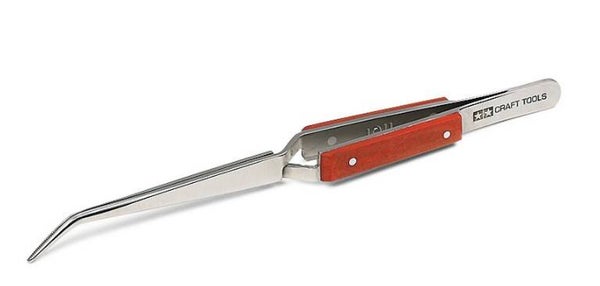 TAMIYA : REF : 74102 : TOOL / OUTILLAGE : HG Reverse Action Angled Tweezers / Pincette Coudée à Action Inversée HG