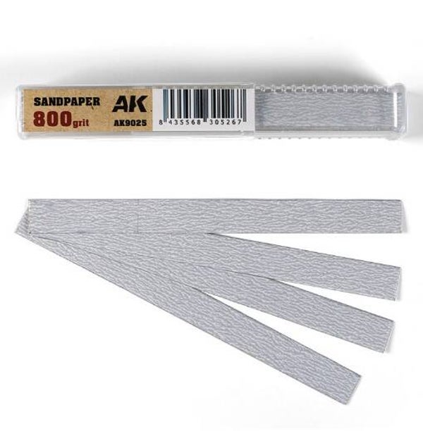 AK INTERACTIVE : REF : AK9025 : TOOL / OUTILLAGE : Dry Sandpaper 800 grit / Papier de Verre Sec Grain 800 (50 units)