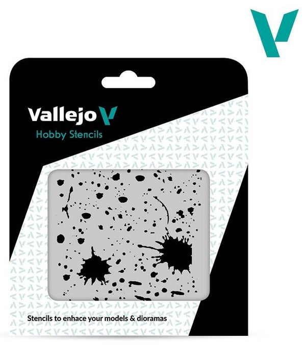 VALLEJO : REF : ST-TX003 : 1:35 : FOR DIORAMA : STENCIL / POCHOIR : Splash and Stains