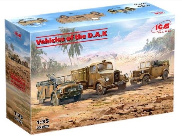 ICM : REF : DS 3529 : 1:35 : VEHICLE SET : German WWII "Deutsches Afrikakorps Vehicles" (D.A.K) (3)