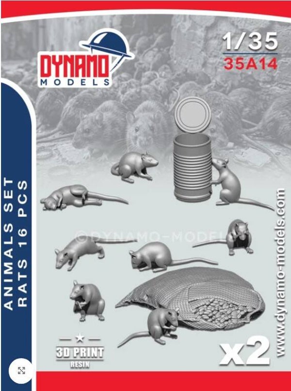 DYNAMO MODELS : REF : DYM-A35A14 : 1:35 : Animals Serie (Rats Fig. 16)