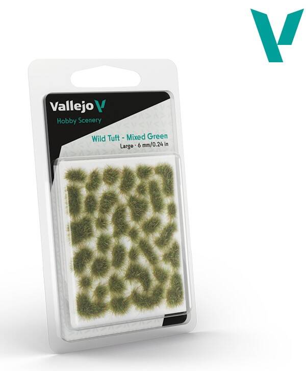 VALLEJO : REF : SC416 : 1:35 : FOR DIORAMA : SCENERY : PLANT / TREE : Wild Tuft – Mixed Green