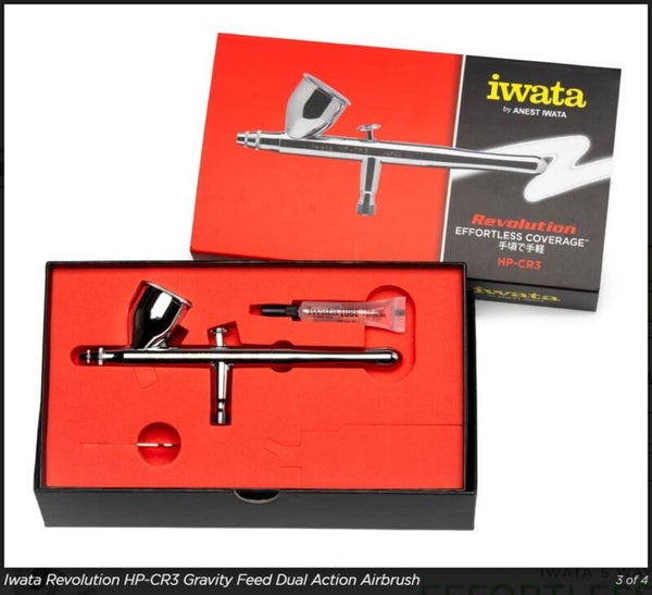 IWATA (ANEST) : REF : R4503 : AIRBRUSH / AEROGRAPHE : IWATA REVOLUTION HP-CR3 Gravity Feed Dual Action Airbrush (0.3 mm)