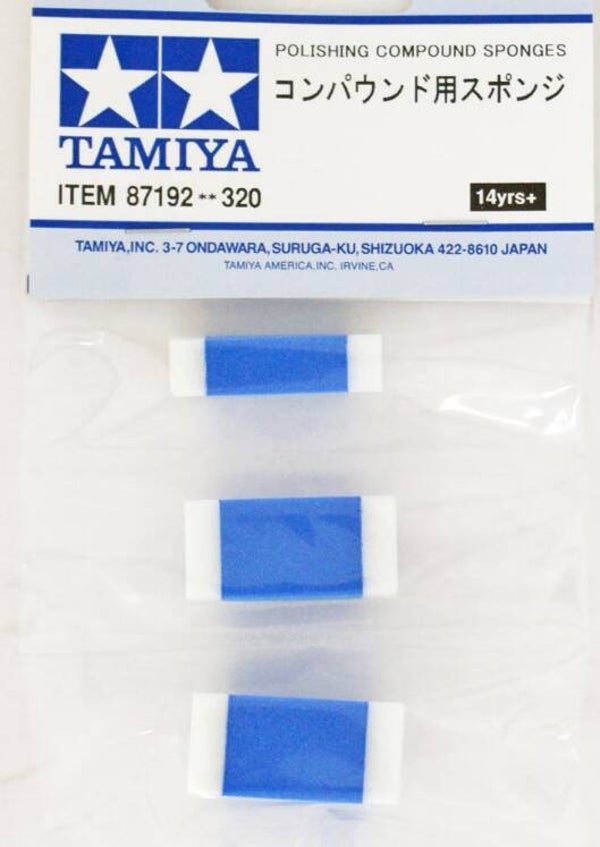 TAMIYA : REF : 87192 : TOOL / OUTILLAGE : Polishing Compound Sponges / Éponges à Polir (3 Pieces)