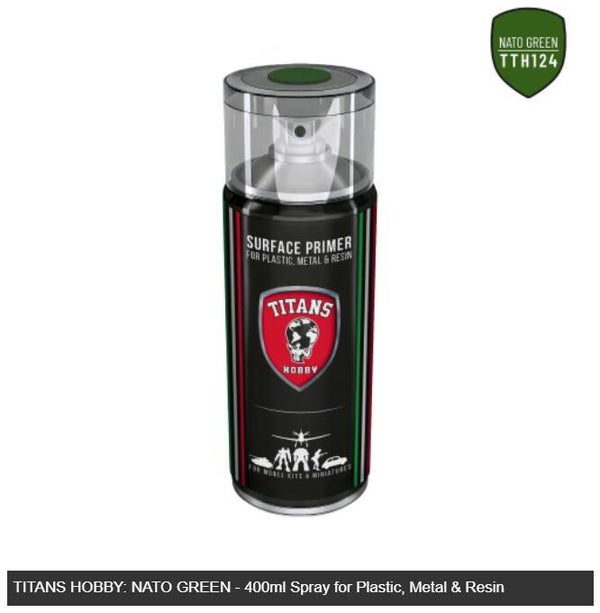 AMMO BY MIG J. : REF : TTH124 : PRIMER / APPRET (SPRAY) : TITANS HOBBY NATO GREEN MATT (Vert OTAN Mat) (400 ml)
