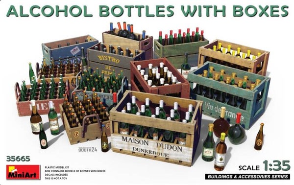 MINIART : REF : MINIART 35665 : 1:35 : ACCESSORIES : Alcohol Bottles with Boxes