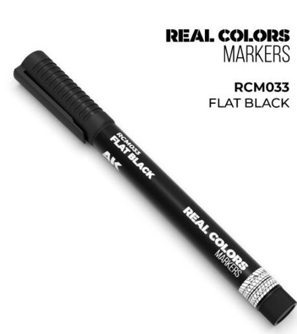 AK INTERACTIVE : REF : RCM033 : RC (REAL COLOR) MARKER SERIE : FLAT BLACK (Noir Mat)