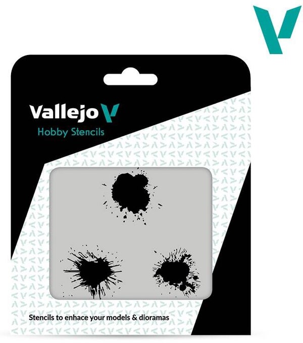 VALLEJO : REF : ST-TX005 : 1:35 : FOR DIORAMA : STENCIL / POCHOIR : Paint Stains