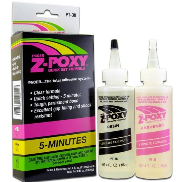 ZAP : REF : ZAPPT38 : EPOXY : ZAP 5 Minute Z-Poxy 8oz (236ml total)