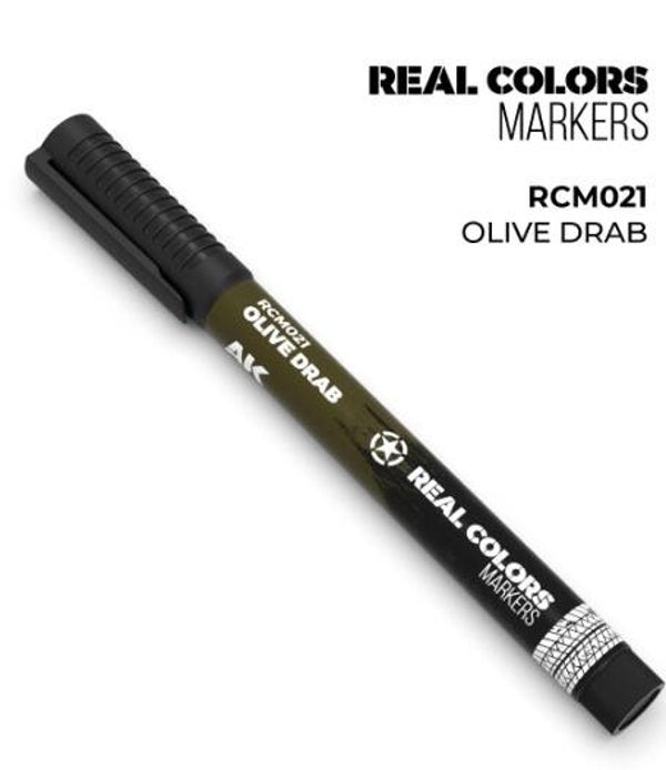 AK INTERACTIVE : REF : RCM021 : RC (REAL COLOR) MARKER SERIE : OLIVE DRAB (Vert Olive)