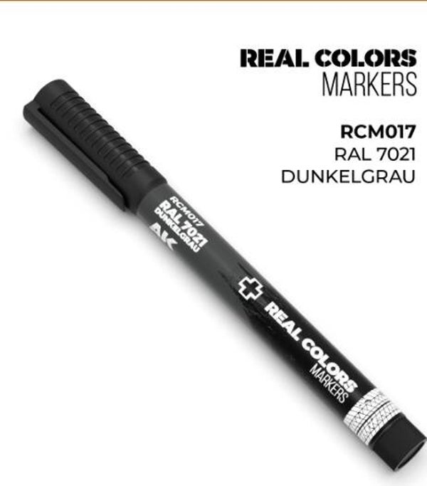 AK INTERACTIVE : REF : RCM017 : RC (REAL COLOR) MARKER SERIE : RAL 7021 DUNKELGRAU