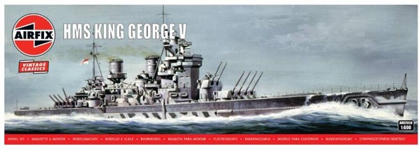 AIRFIX : REF : A06205V : 1:600 : Vintage Classics Series : UK (ROYAL NAVY) : HMS King George V (Battleship / Cuirassier)