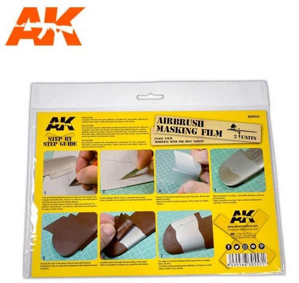 AK INTERACTIVE : REF : AK9045 : TOOL / OUTILLAGE : Airbrush Masking Film / Film de Masquage pour Aérographe (2 units)