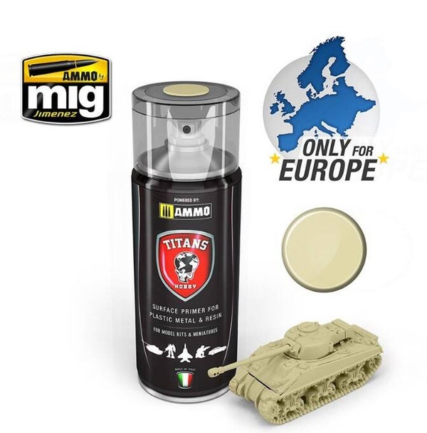 AMMO BY MIG J. : REF : TTH116 : PRIMER / APPRET (SPRAY) : TITANS HOBBY BONE WHITE MATT (Couleur Os Mat) (400 ml)