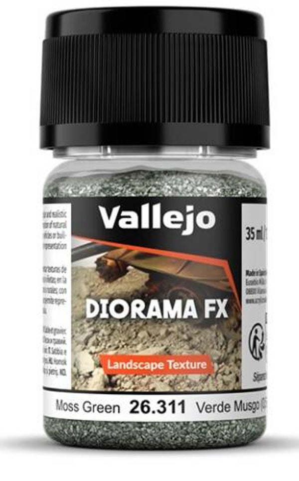 VALLEJO : REF : VAL26311 : DIORAMA EFFECTS : FX SERIE : LANDSCAPE TEXTURES : Moss Green 0.5-2 mm (50 g)