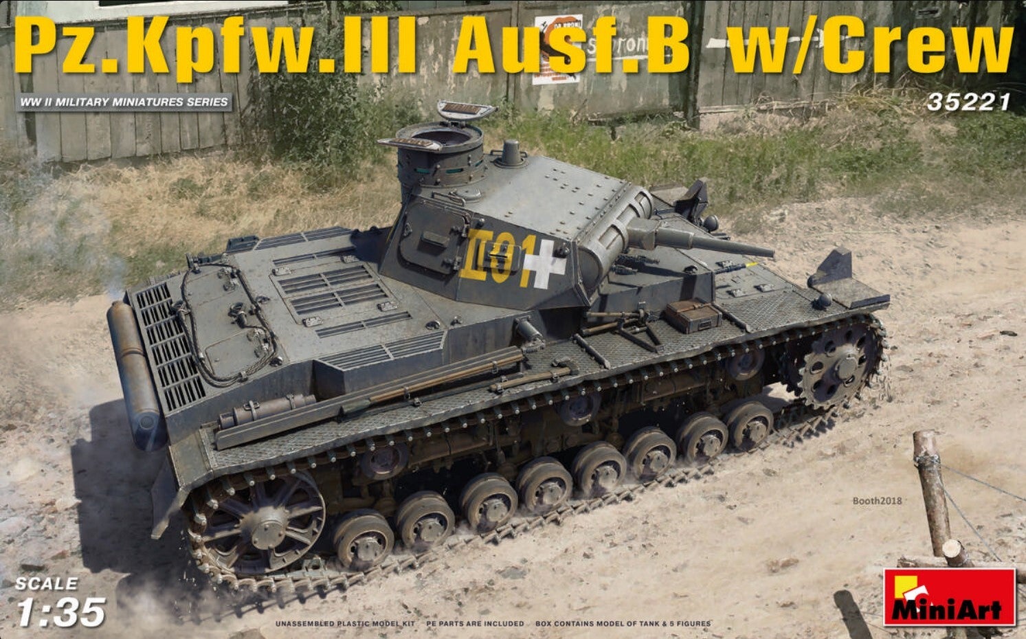 MINIART : REF : MINIART 35221 : 1:35 : German Pz.Kpfw.3 Ausf.B (Medium Tank) (With Crew)
