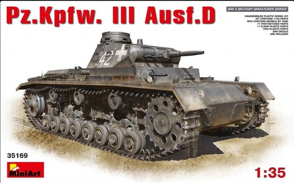 MINIART : REF : MINIART 35169 : 1:35 : German Pz.Kpfw.3 Ausf.D (Sd.Kfz.141)