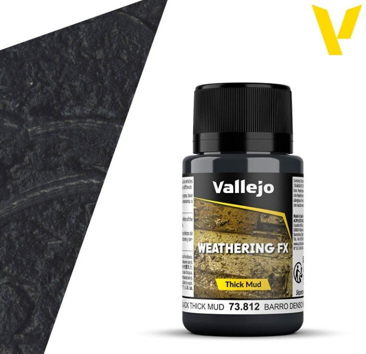 VALLEJO : REF : VAL73812 : WEATHERING FX SERIE : Black Thick Mud (40 ml)