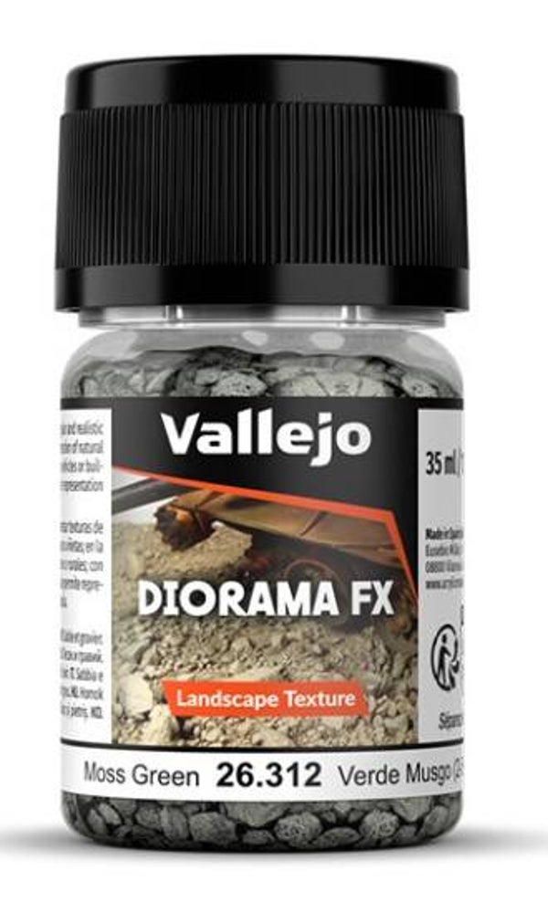 VALLEJO : REF : VAL26312 : DIORAMA EFFECTS : FX SERIE : LANDSCAPE TEXTURES : Moss Green 2-5 mm (50 g)