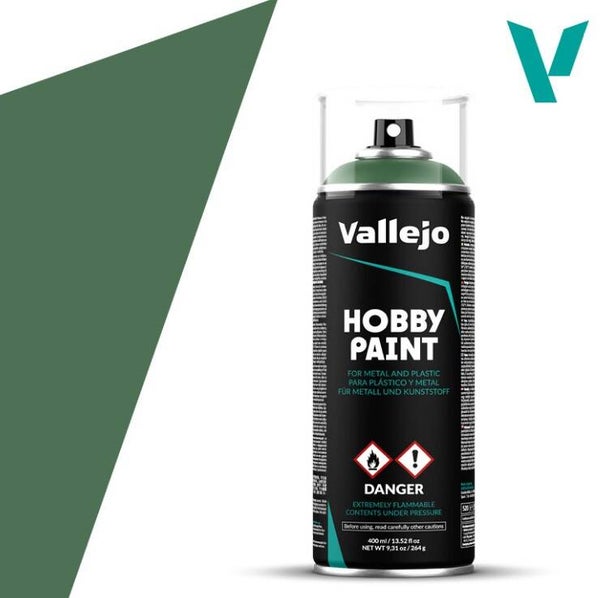 VALLEJO : REF : 28028 : HOBBY PAINT SERIE (COLORED PRIMER SPRAY) : Sick Green (400 ml)
