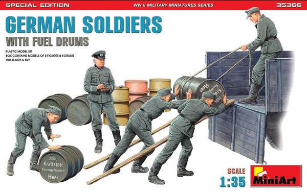 MINIART : REF : MINIART 35366 : 1:35 : German Soldiers with Fuel Drums (5 Fig.) (SPECIAL EDITION)