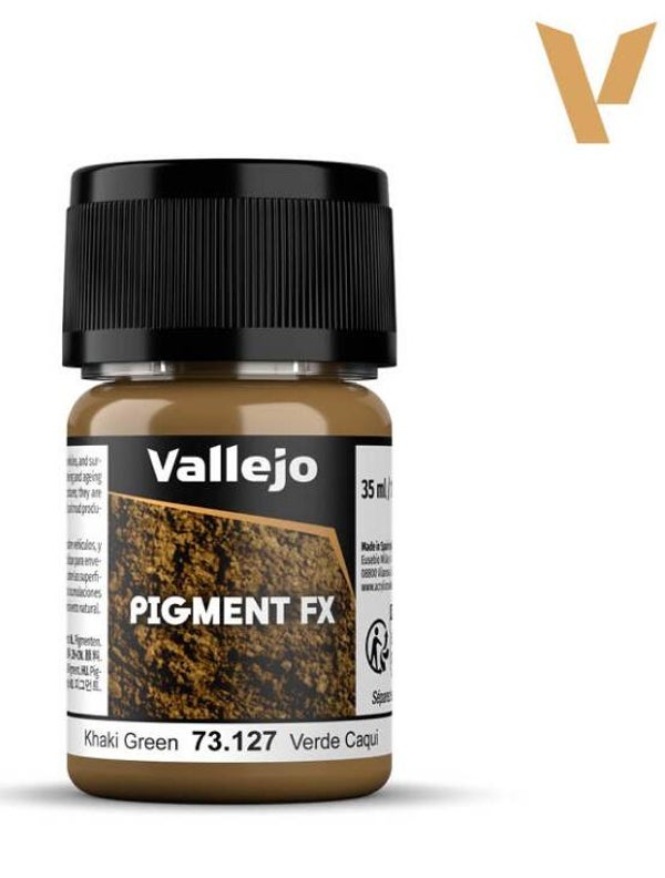 VALLEJO : REF : 73127 : PIGMENT : FX SERIE : Khaki Green / Vert Khaki (35 ML)