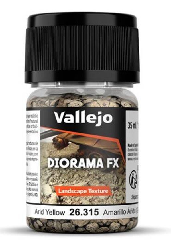 VALLEJO : REF : VAL26315 : DIORAMA EFFECTS : FX SERIE : LANDSCAPE TEXTURES : Arid Yellow 2-5 mm (50 g)