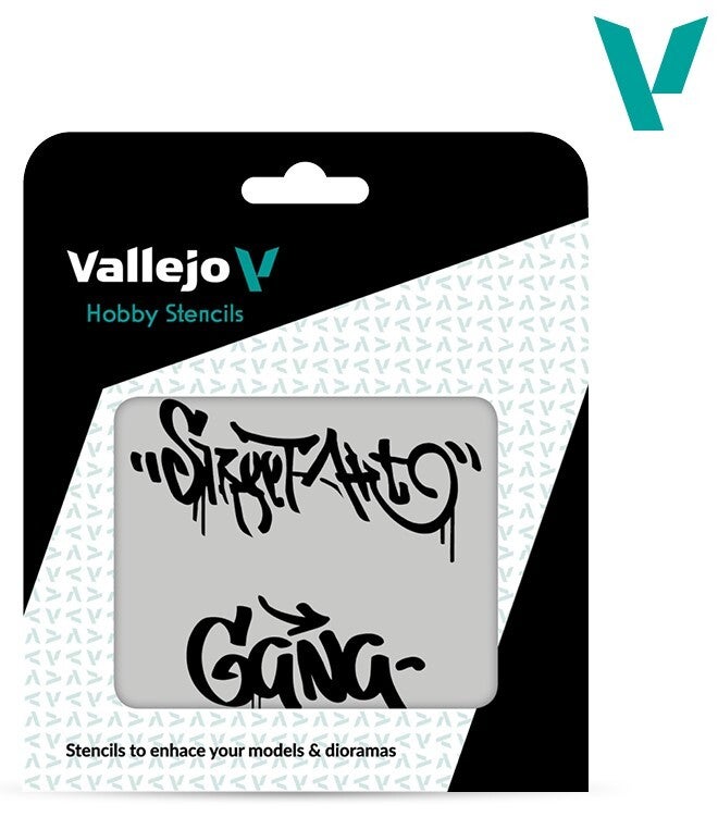 VALLEJO : REF : ST-LET004 : 1:35 : FOR DIORAMA : STENCIL / POCHOIR : Street Art N 2
