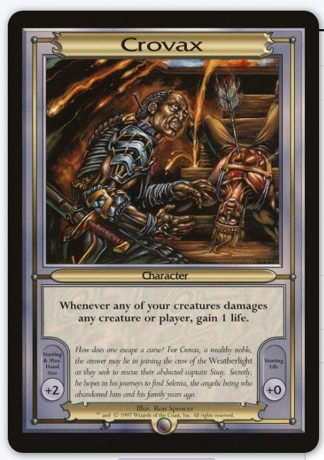 Magic : The Gathering (MTG) : VANGUARD SERIE (PVAN) : Crovax - SPECIAL OVERSIZED 3.5 x 5  (SPLD-PLD)