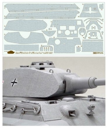 TAMIYA : REF : 12649 : TOOL / OUTILLAGE : ZIMMERIT COATING SHEET for 1/35 SCALE : KING TIGER : PORSCHE TURRET