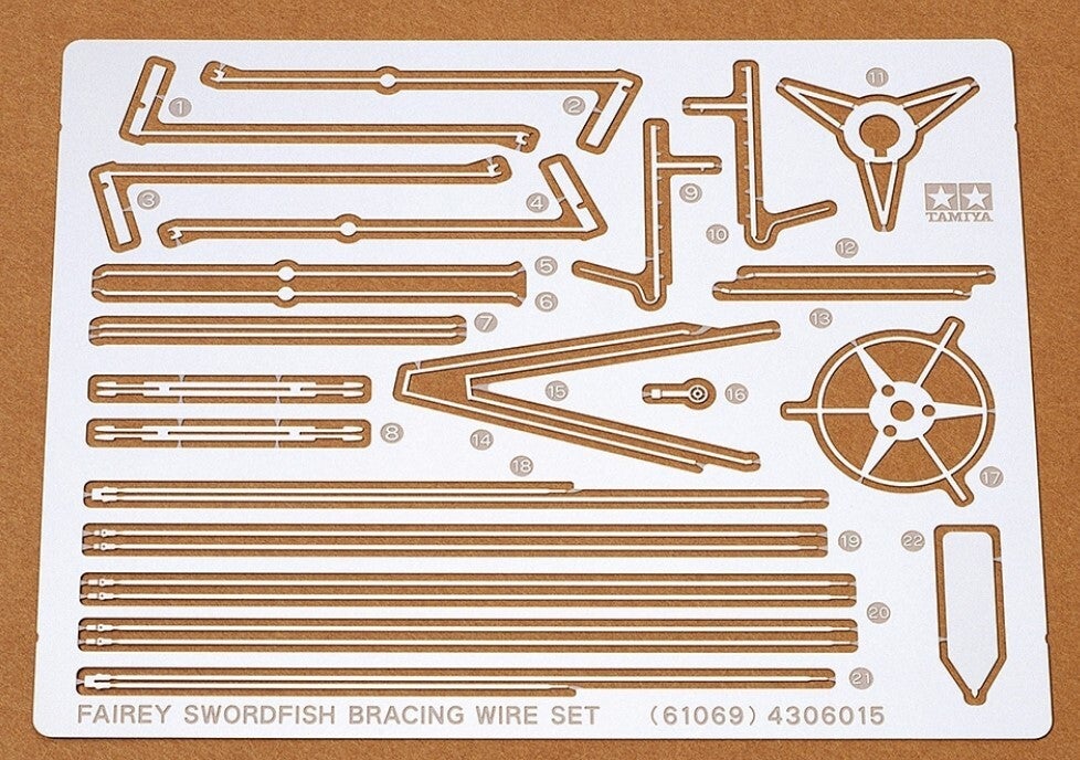 TAMIYA : REF : 61069 : 1:48 : AIRCRAFT SERIES KIT : ACCESSORIES FOR UK (RAF) :  FAIREY : SWORDFISH MK.I PE (BRACING WIRE SET) (Photo Etched)