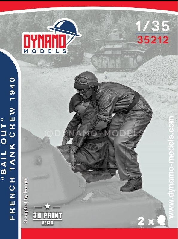DYNAMO MODELS : REF : DYM-35212 : 1:35 : FIG : FRANCE : Tank Crew 1943-45 “Bail Out” (SET) (2 Fig.)