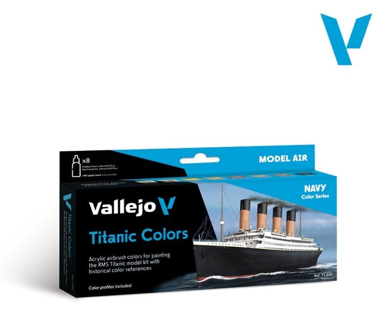 VALLEJO : REF : 71646 : MODEL AIR SERIE (AIRBRUSHING) : Titanic Colors (8) (SPECIAL PACK)