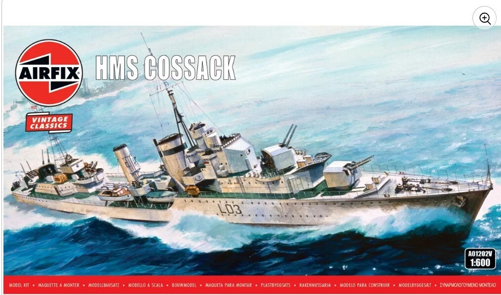 AIRFIX : REF : A01202V : 1:600 : Vintage Classics Series : UK (ROYAL NAVY) : HMS Cossack (Destroyer)