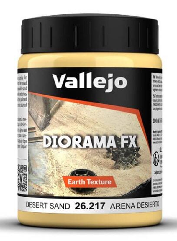 VALLEJO : REF : VAL26217 : DIORAMA EFFECTS : FX SERIE : EARTH TEXTURES : Desert Sand (200 ml)