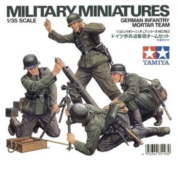 TAMIYA : REF : 35193 : 1:35 : German Infantry Mortar Team (4 Fig.)