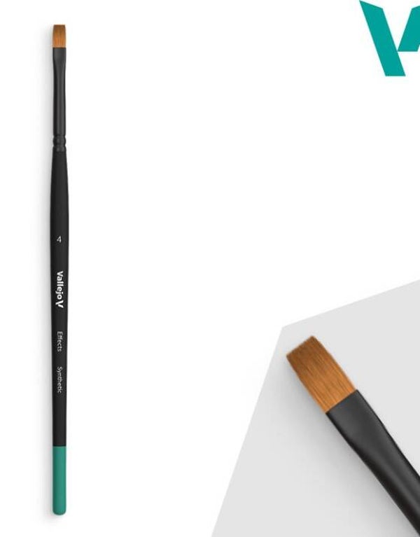 VALLEJO : BRUSH : REF : VALB04004 : EFFECTS : Flat Rectangular Synthetic Brush No. 4