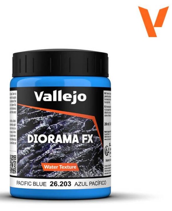 VALLEJO : REF : VAL26203 : DIORAMA EFFECTS : FX SERIE : WATER TEXTURE : Pacific Blue (200 ml)