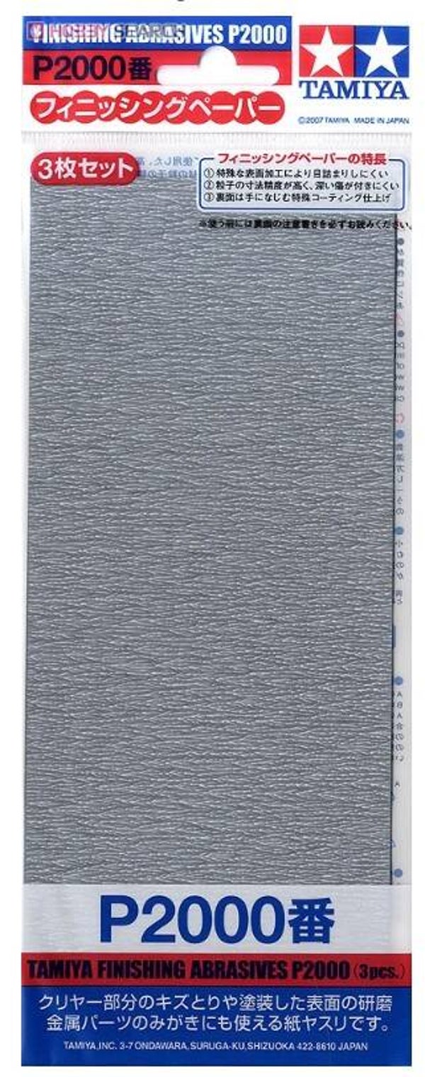 TAMIYA : REF : 87060 : TOOL / OUTILLAGE : Finishing Abrasives P2000 / Abrasifs de Finition P2000 (3 Pieces)
