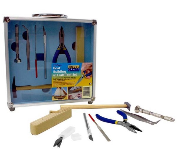 MODELCRAFT : REF : PTK1012 : MATERIAL : 12 Pce Boat Building & Craft Tool Set