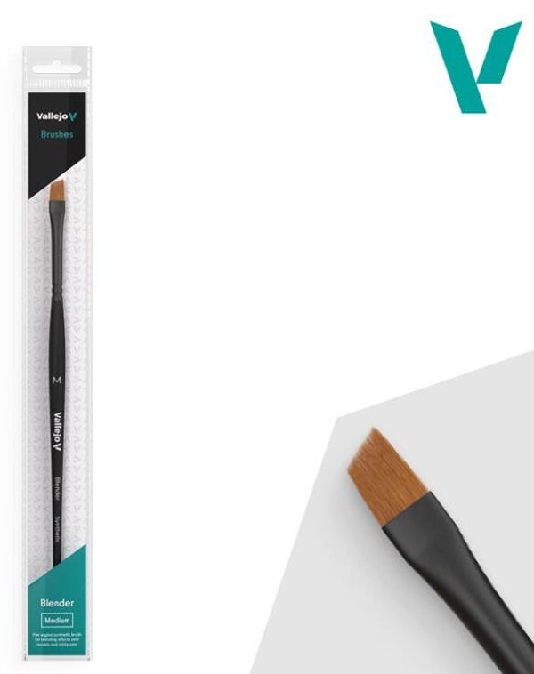 VALLEJO : BRUSH : REF : B05002 : BLENDER SERIE : Flat Angled Synthetic Brush (MEDIUM)