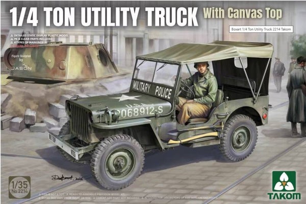 TAKOM : REF : 2214 : 1:35 : US : Willys-Overland : 1/4 Ton Utility Truck (With Canvas Top)
