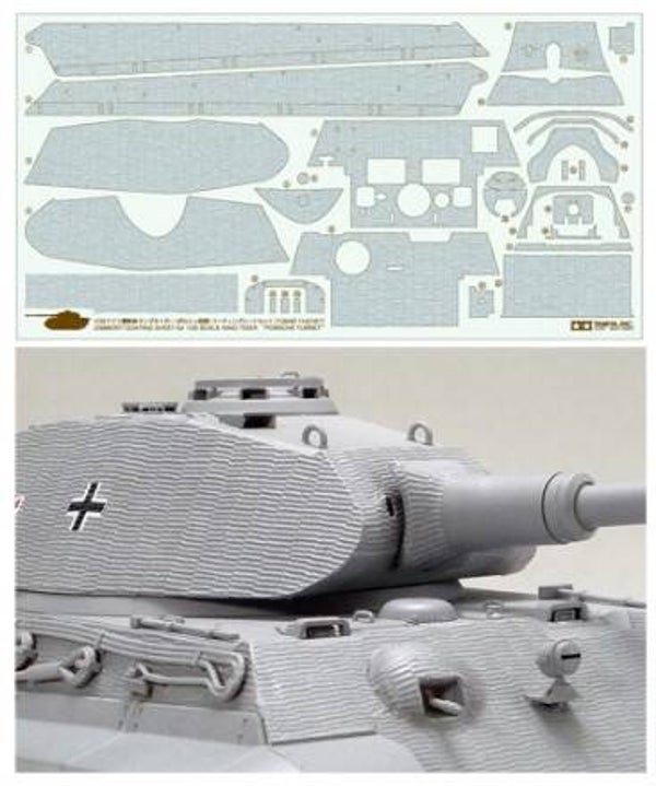 TAMIYA : REF : 12649 : TOOL / OUTILLAGE : ZIMMERIT COATING SHEET for 1/35 SCALE : KING TIGER : PORSCHE TURRET