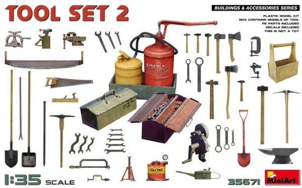 MINIART : REF : MINIART 35671 : 1:35 : ACCESSORIES : TOOL SET N 2