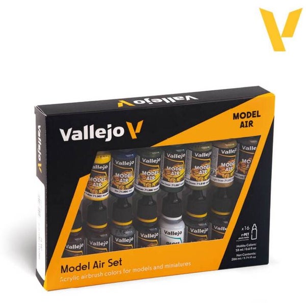 VALLEJO : REF : 71192 : MODEL AIR COLOR SERIE (AIRBRUSHING) : Building Colors : (16) (BOX SET / COFFRET)