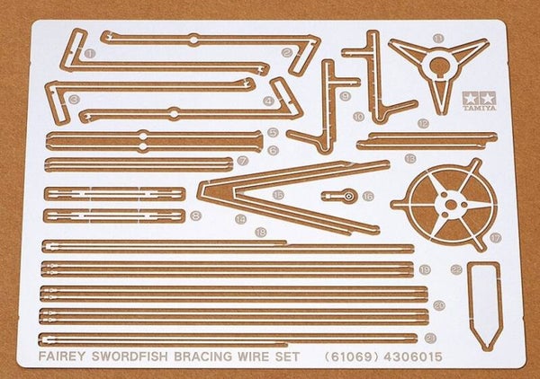 TAMIYA : REF : 61069 : 1:48 : AIRCRAFT SERIES KIT : ACCESSORIES FOR UK (RAF) :  FAIREY : SWORDFISH MK.I PE (BRACING WIRE SET) (Photo Etched)